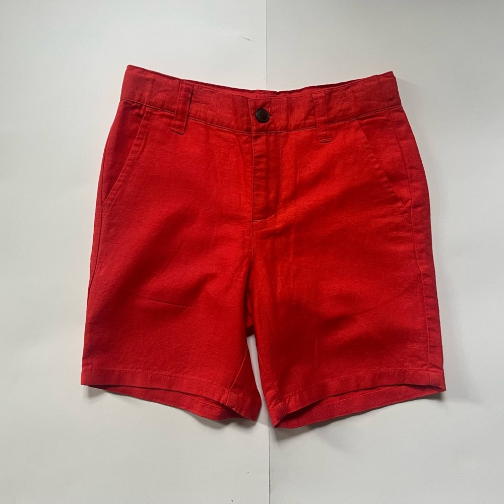 Janie and Jack Boys Shorts Size 6 Orange Red Linen Cotton NWT Kids Spring Summer